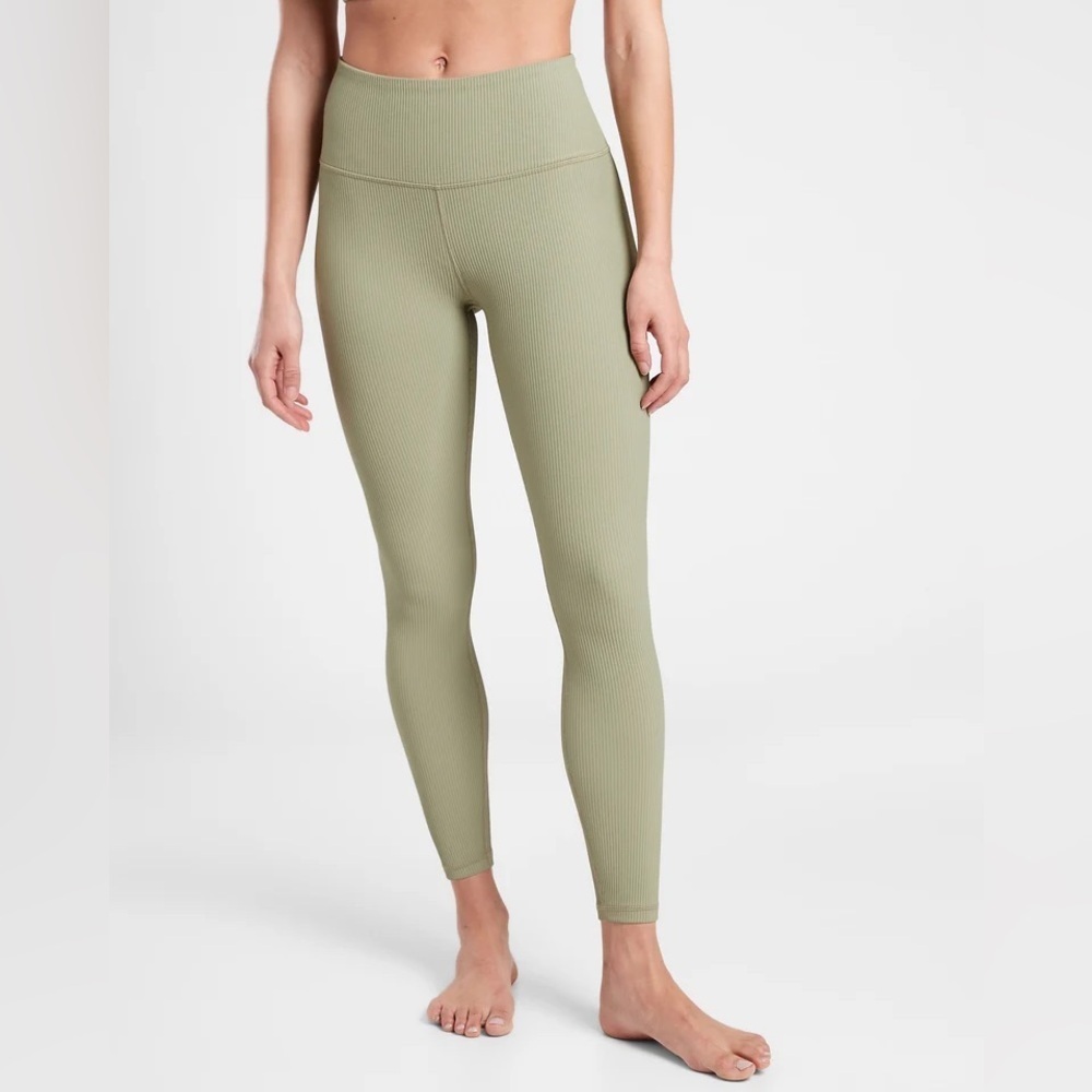 Athleta Moss Green Elation Rib Tight Medium